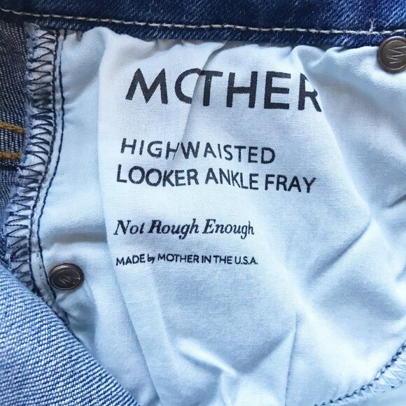 MOTHER High Waisted Looker Ankle Fray Not Rough Enough Skinny Jeans Womens 23 - Picture 6 of 13
